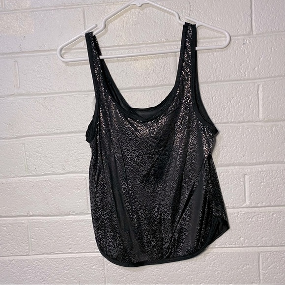 Vintage Made in Italy Nylon Lingerie Glittery Tank Top Sheer Sparkly Metallic - Picture 1 of 10